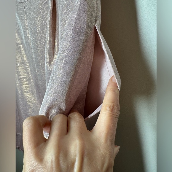 ELIZA J Light Pink Metallic Mini Dress with Bow Accent Size 6 - Picture 5 of 11